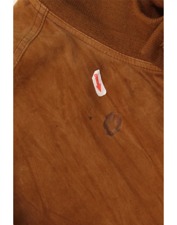 Bomber vintage pentru bărbați din piele intoarsa UK 42 XL din piele maro