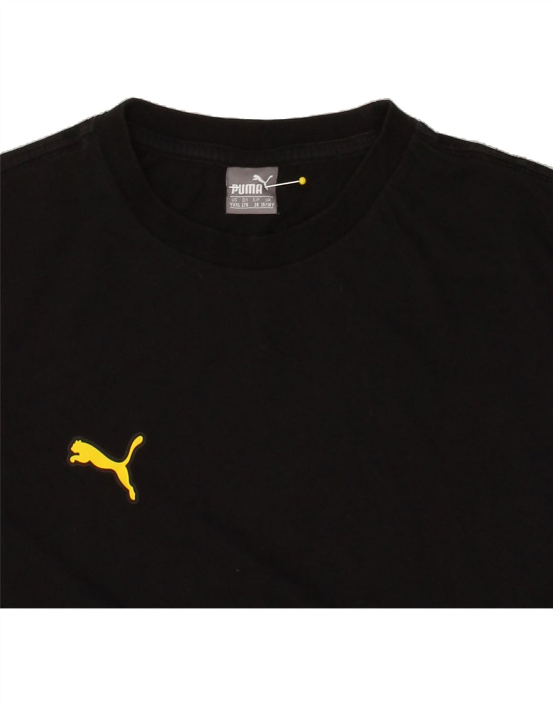 PUMA Boys T-Shirt Top 15-16 Years Black Cotton Vintage Puma and Second-Hand Puma from Messina Hembry 