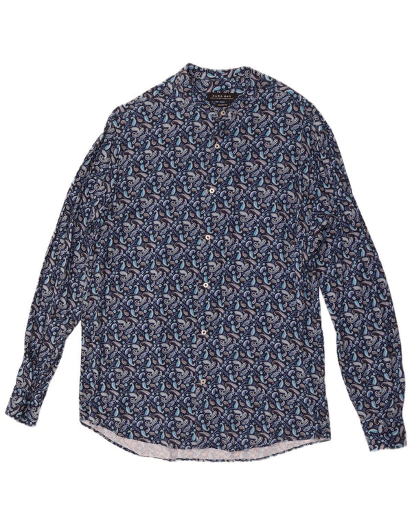 Cămașă pentru bărbați Zara relaxed fit XL Blue Paisley Viscose