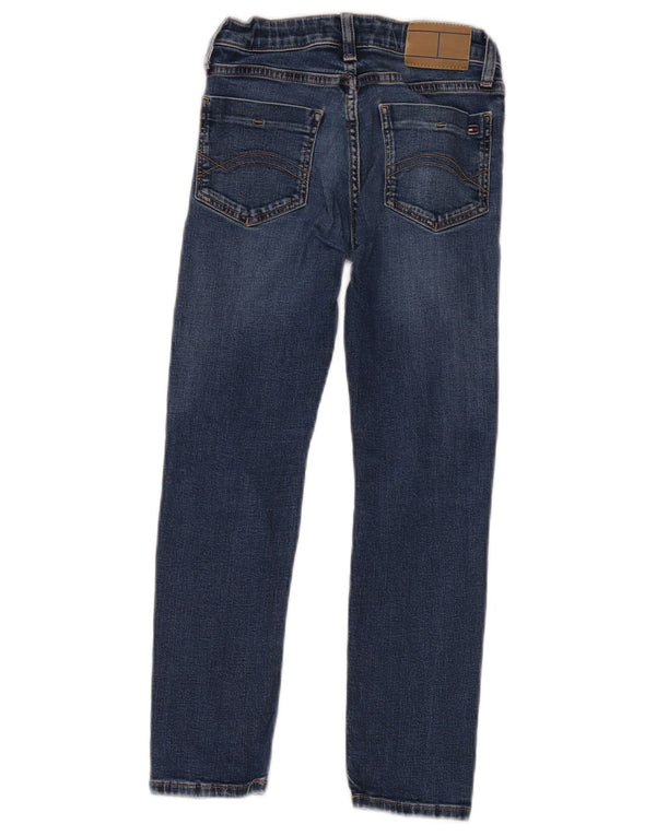 TOMMY HILFIGER Blugi skinny distressed pentru baieti 7-8 ani bumbac albastru