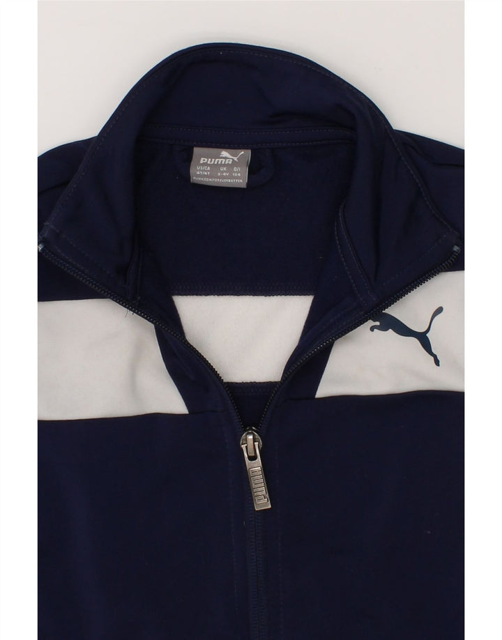 PUMA Boys Graphic Tracksuit Top Jacket 3-4 Years  Navy Blue Colourblock Vintage Puma and Second-Hand Puma from Messina Hembry 