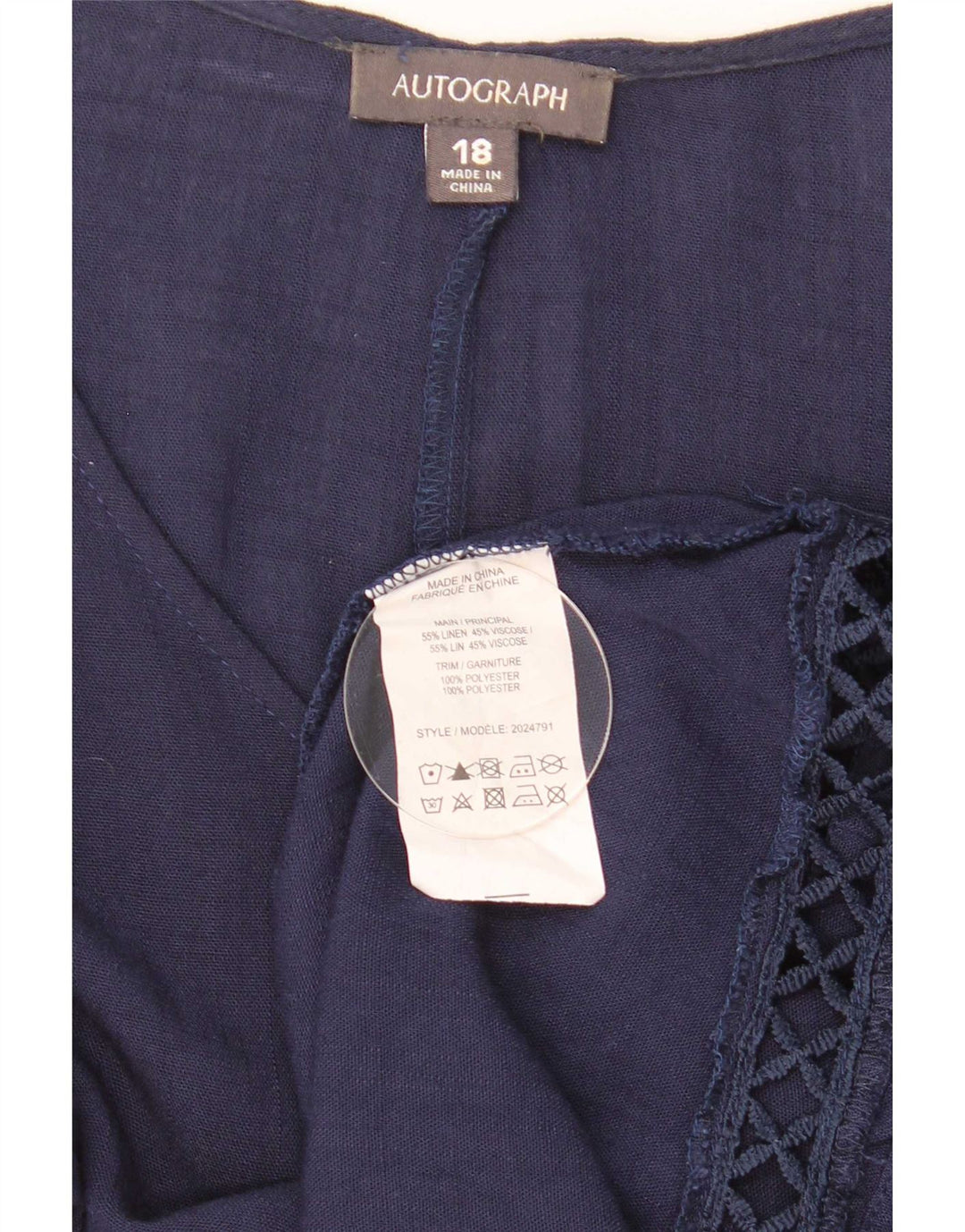Bluză supradimensionată cu autograf pentru femei Marks & Spencer UK 18 XL bleumarin