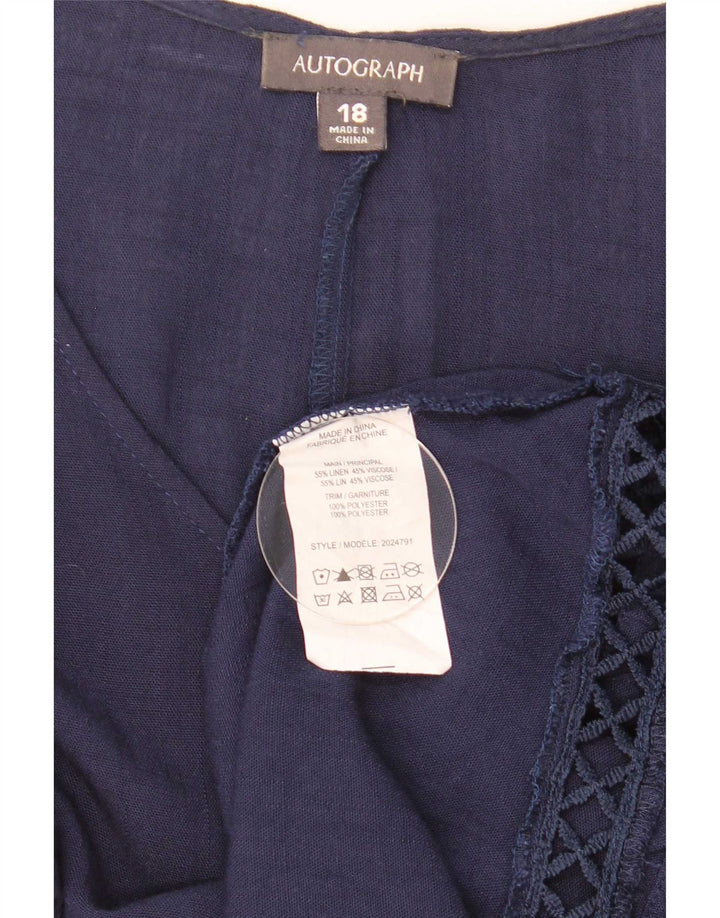 Bluză supradimensionată cu autograf pentru femei Marks & Spencer UK 18 XL bleumarin
