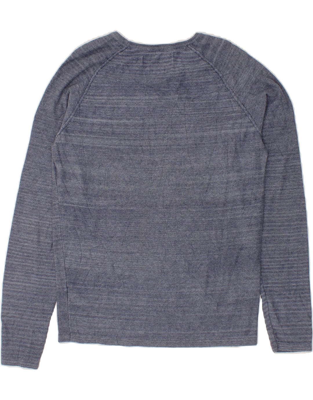 JACK & JONES Mens Boat Neck Jumper Sweater Small Blue Cotton Vintage Jack & Jones and Second-Hand Jack & Jones from Messina Hembry 
