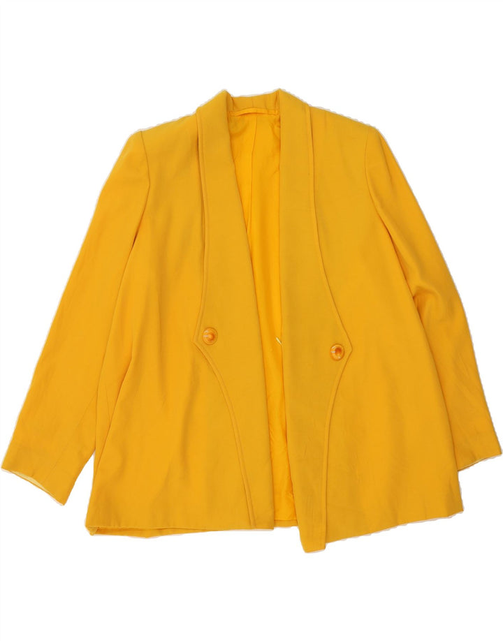 VINTAGE Womens Open Blazer Jacket UK 20 2XL Yellow Vintage Vintage and Second-Hand Vintage from Messina Hembry 