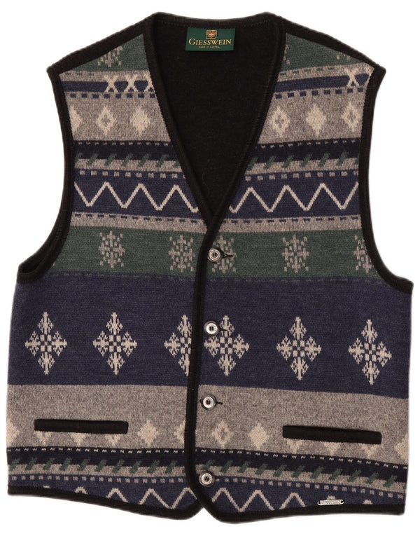 Giesswein Pulover Cardigan fără mâneci pentru bărbați EU 58 2XL Bleumarin Fair Isle
