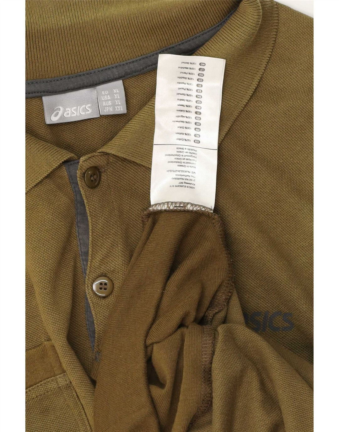 Tricou polo pentru bărbați Asics XL bumbac kaki