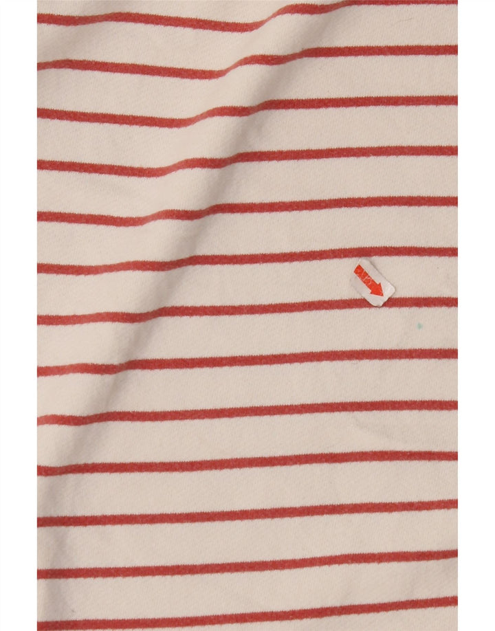 FAT FACE Top pentru femei cu mânecă lungă UK 8 mic bumbac cu dungi alb