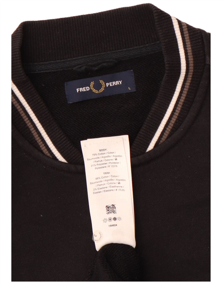 FRED PERRY Trening pentru bărbați Jachetă mare din bumbac negru