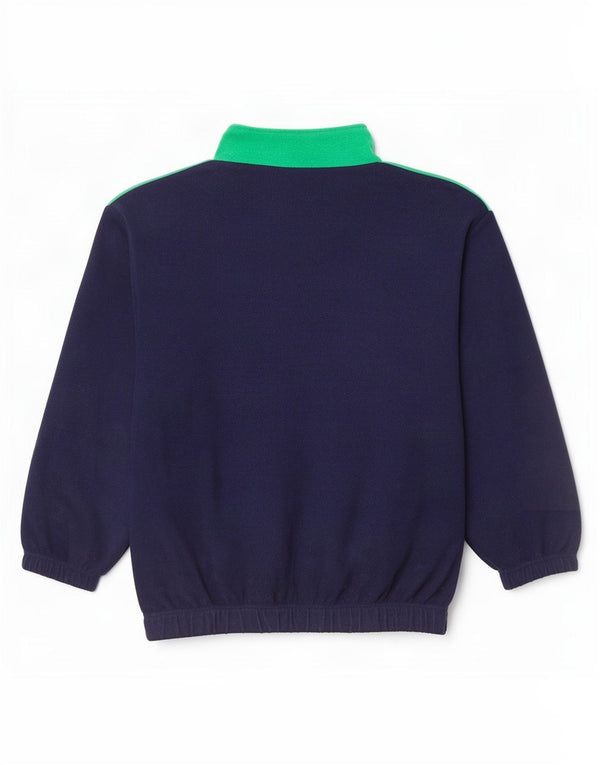 Pulover MONTGOMERY pentru bărbați, cu fermoar și gât, fleece, XL, bleumarin, color block