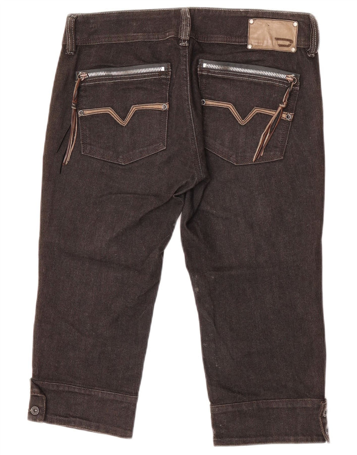 Pantaloni scurți din denim bermude Diesel pentru femei W30, bumbac maro mediu