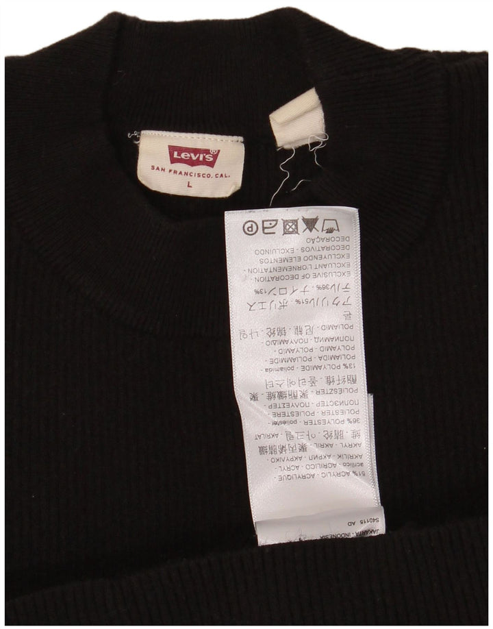 Pulover Levi's Crew Deck Jumper pentru femei UK 14 Large Black Acrylic