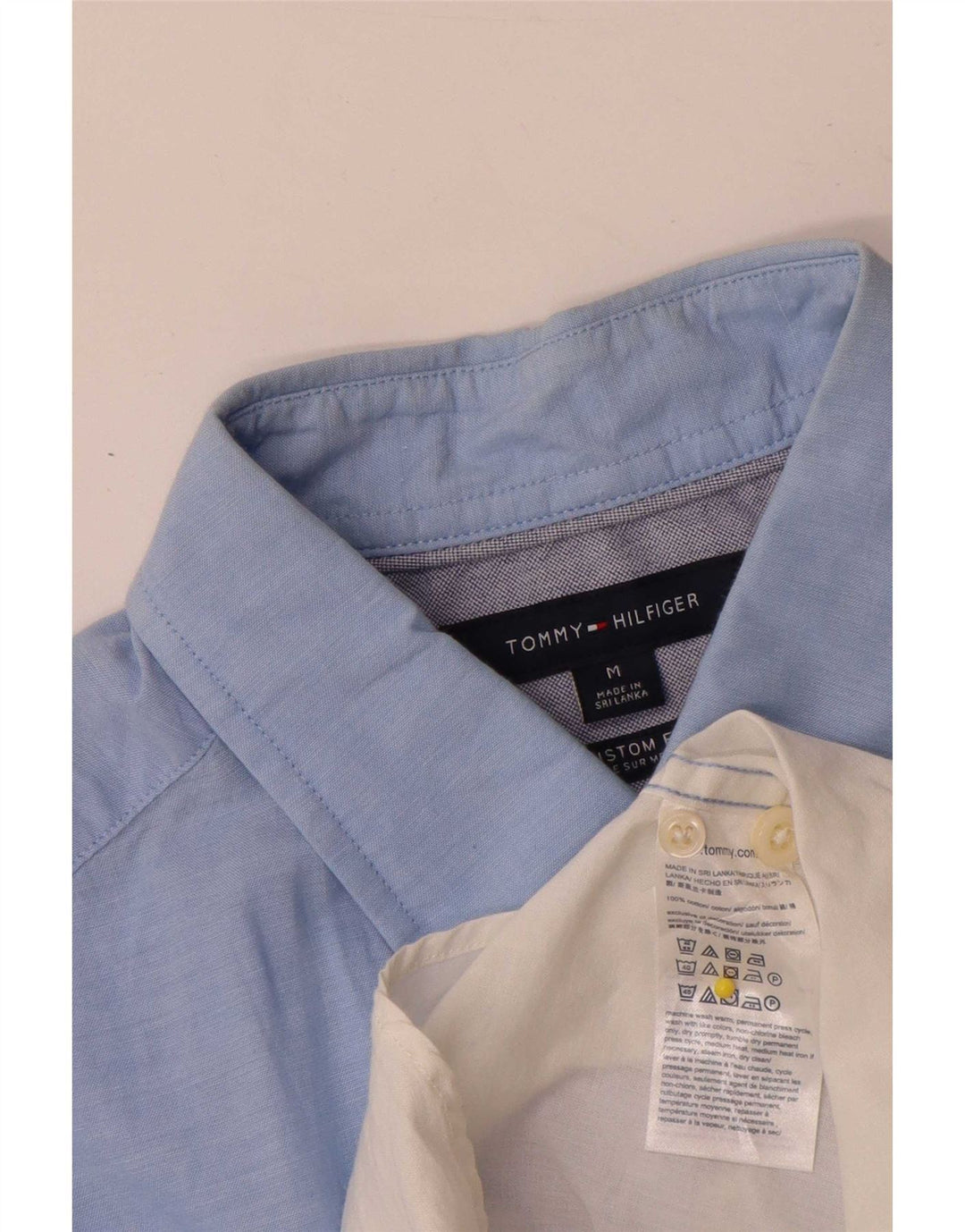 Cămașă personalizată cu mânecă scurtă pentru bărbați Tommy Hilfiger, albastru mediu, bloc de culoare