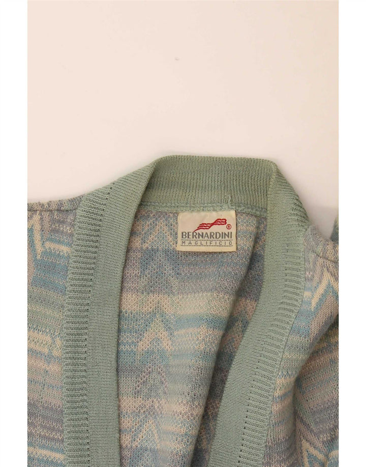 Pulover cardigan pentru bărbați Bernardini, lână geometrică, multicoloră, mare