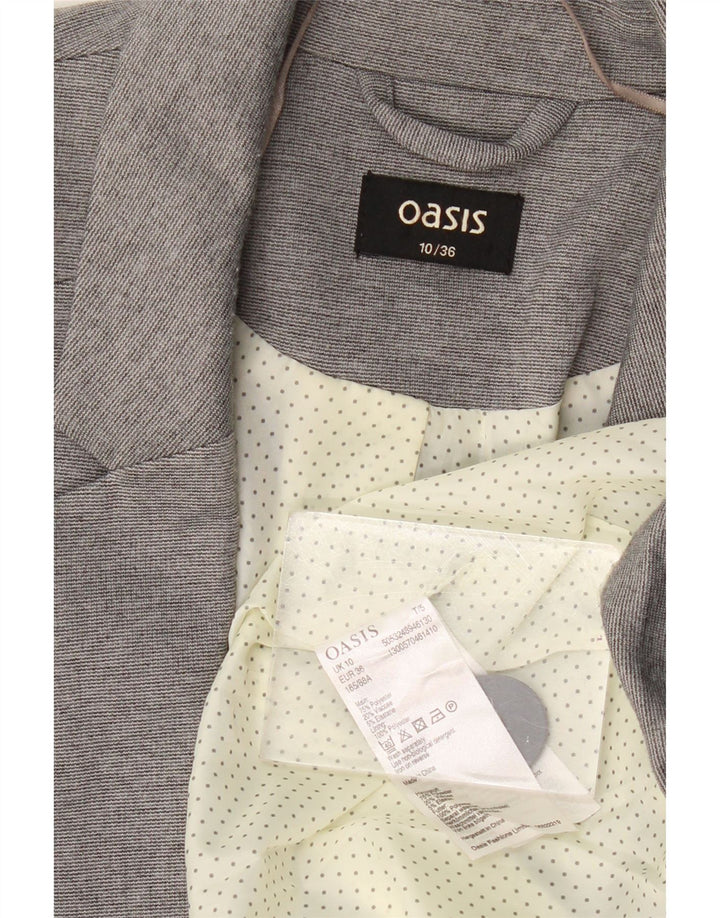 Jachetă pentru femei OASIS cu 1 nasture, UK 10, poliester, gri mic