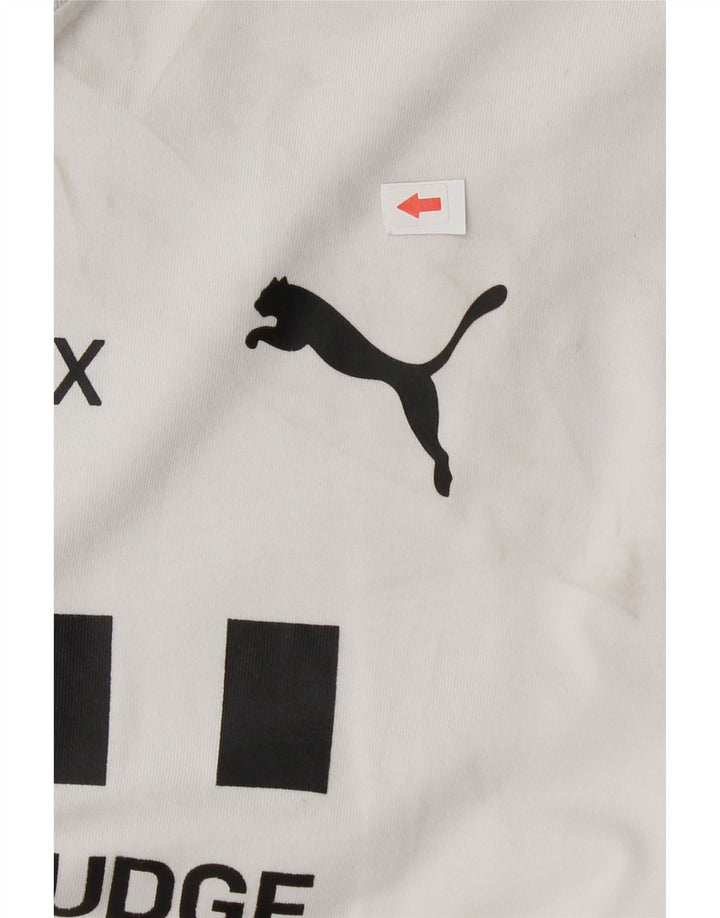 Tricou cu grafic Puma pentru bărbați Top, mediu, alb, bumbac