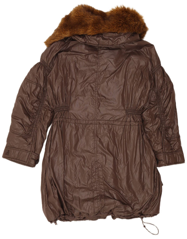 Replay haină supradimensionată pentru femei cu glugă, UK 10, poliamidă maro mică