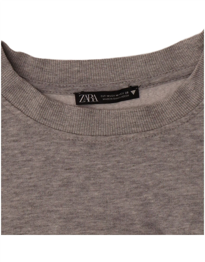 Pulover pentru femeie Zara Crop Pulover UK 12 Gri mediu