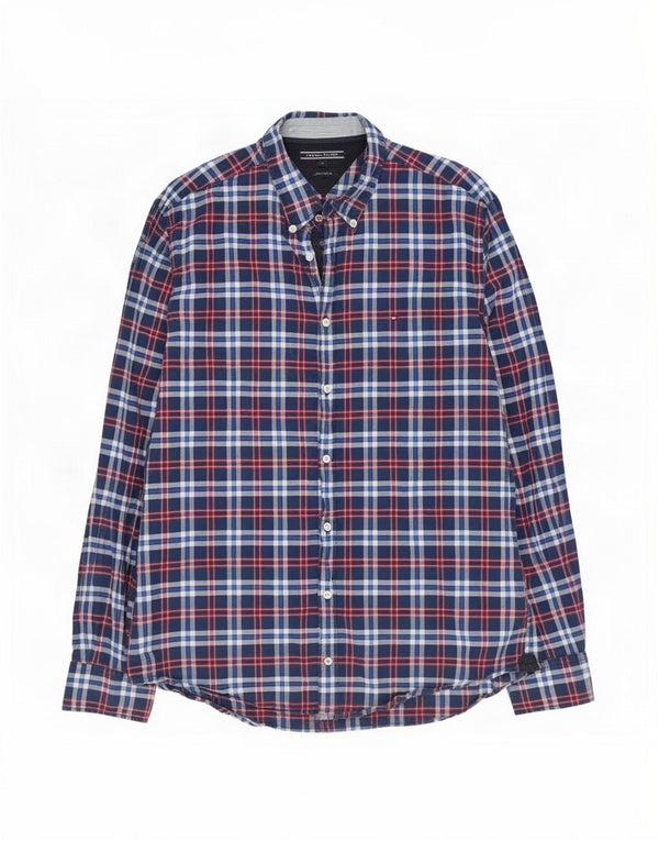 Cămașă pentru bărbați Tommy Hilfiger New York Fit XL bleumarin din bumbac carouri