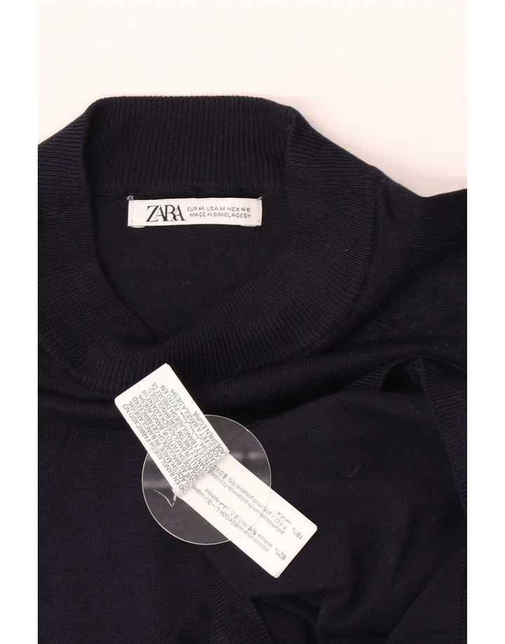 Pulover pentru bărbați Zara, cu decolteu, viscoză, albastru, mijlociu