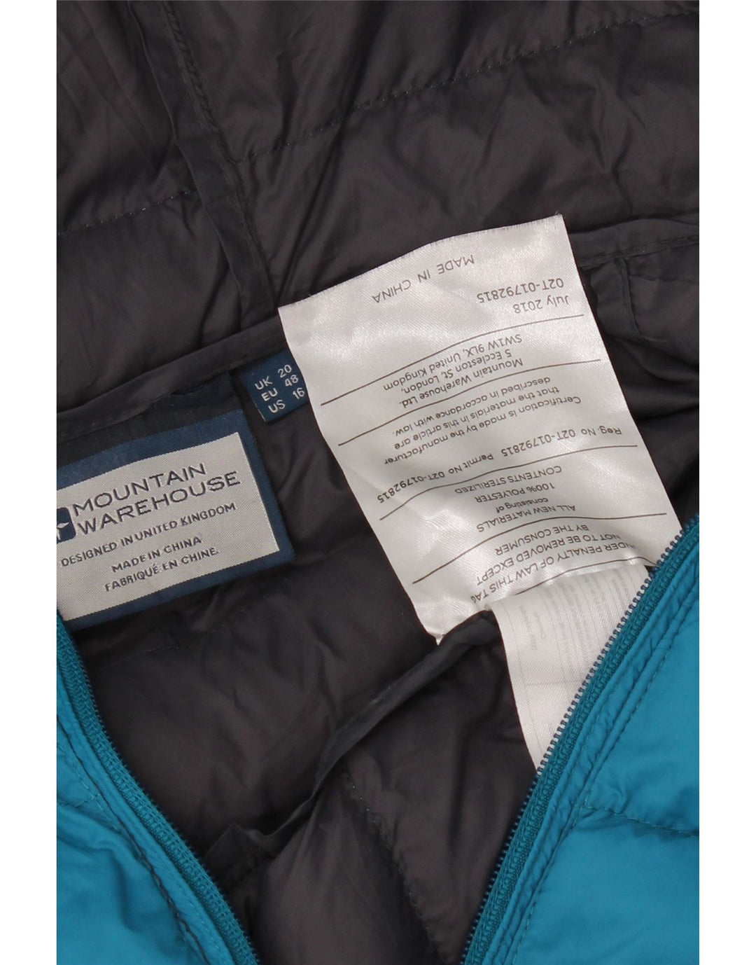 Manton căptușit cu glugă pentru femei Mountain Warehouse UK 20 2XL, poliester albastru