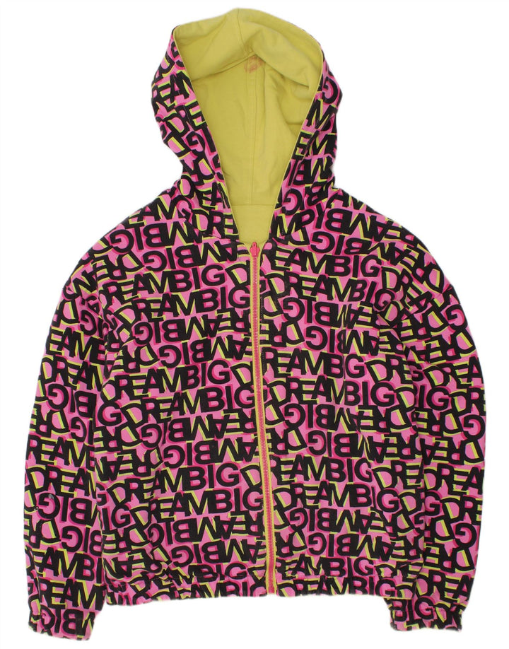 Jachetă reversibilă VINTAGE pentru fete, cu glugă, 11-12 ani, bumbac roz