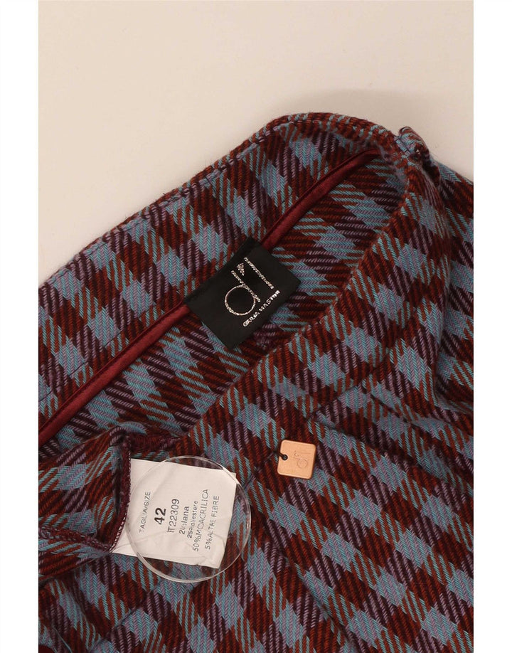 Pantaloni scurți casual vintage pentru femei IT 42 Medium W28 Burgundy Houndstooth