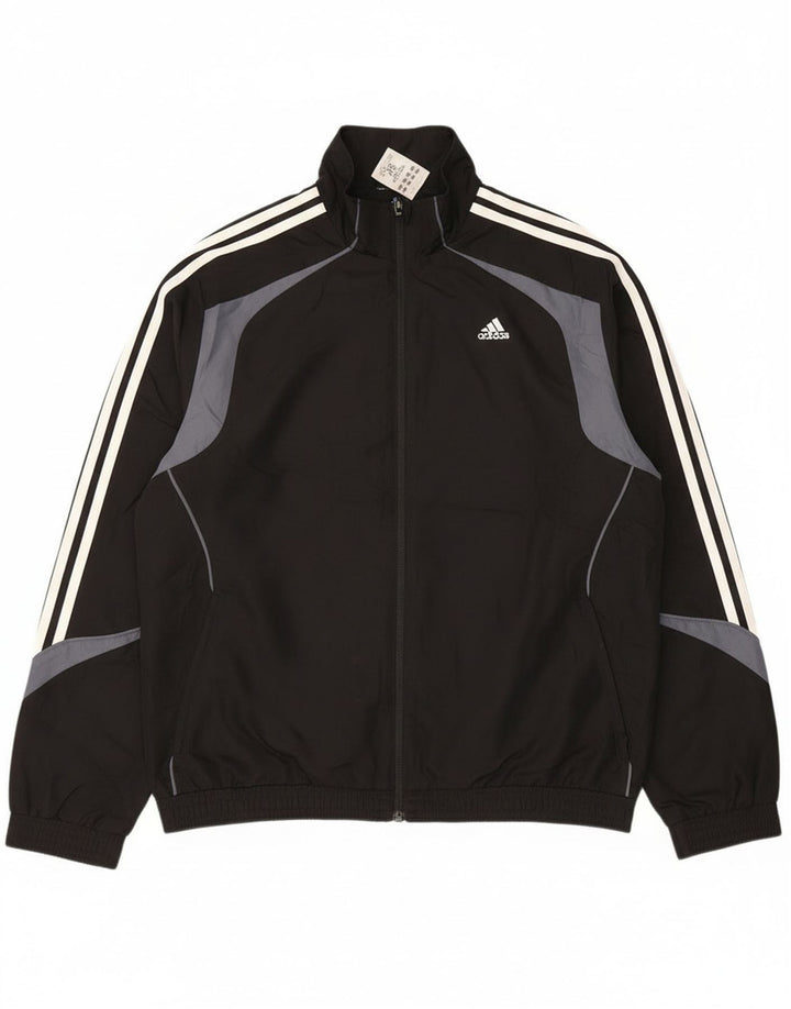 Jachetă de trening Adidas pentru bărbați Marea Britanie 42/44 Poliester mare negru color bloc