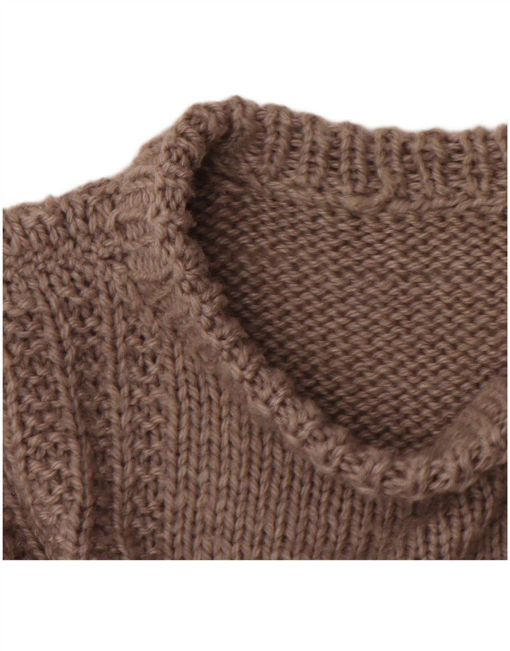 Pulover vintage pentru bărbați cu decolteu în dungi, gri mediu