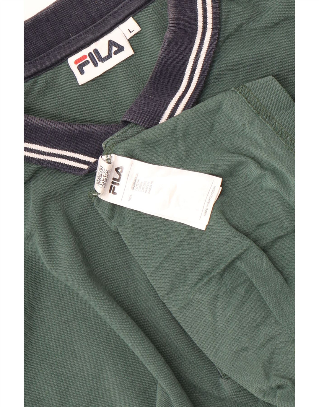 Tricou polo Fila pentru bărbați, mare, verde, color block, bumbac