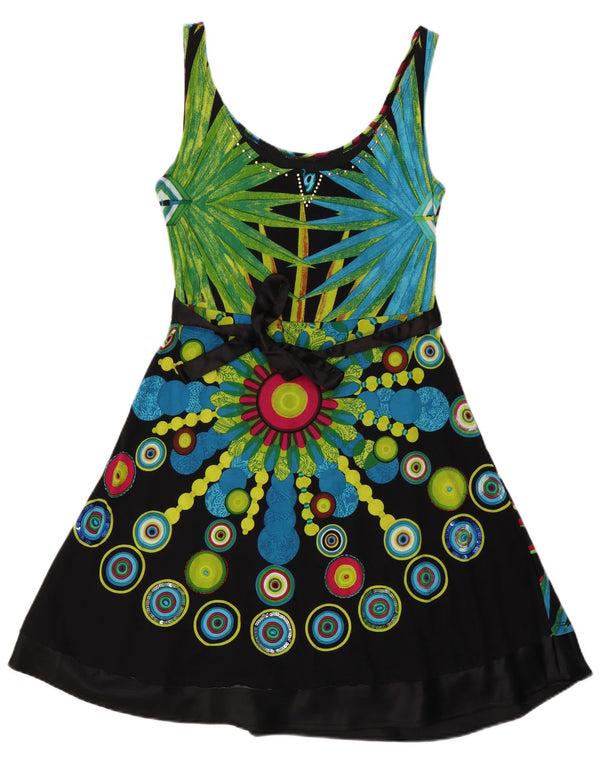 Desigual Womens Graphic Sundress UK 14, mare, multicolor, geometric, bumbac