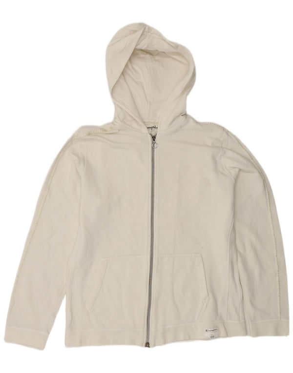 Pulover Champion pentru femei cu fermoar, UK 18, bumbac alb