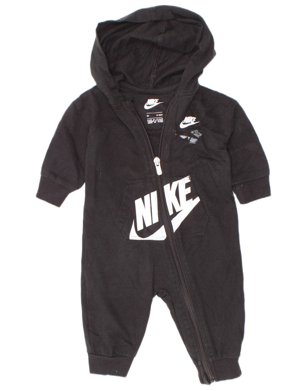 Salopetă Nike pentru bebeluși cu glugă grafică, 3-6 luni, bumbac negru