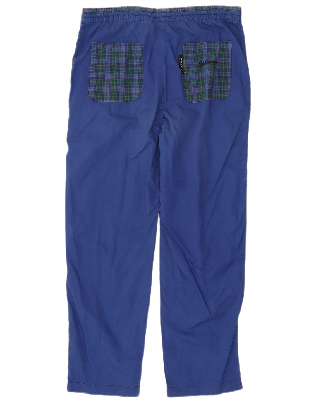 THINK PINK Pantaloni chino cu grafic Calanque pentru bărbați Mici L29 L28 Blue Check