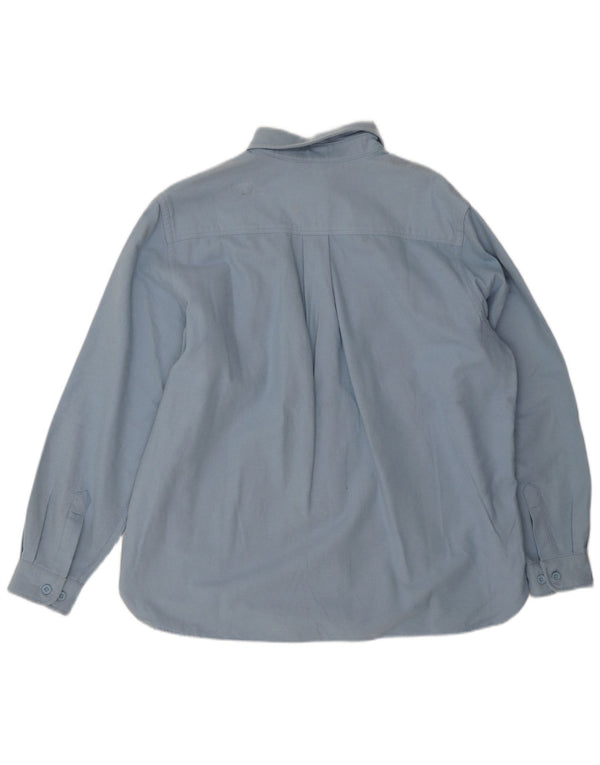 Cămașă de flanel supradimensionată pentru femei L.L.Bean UK 18 XL Bumbac albastru