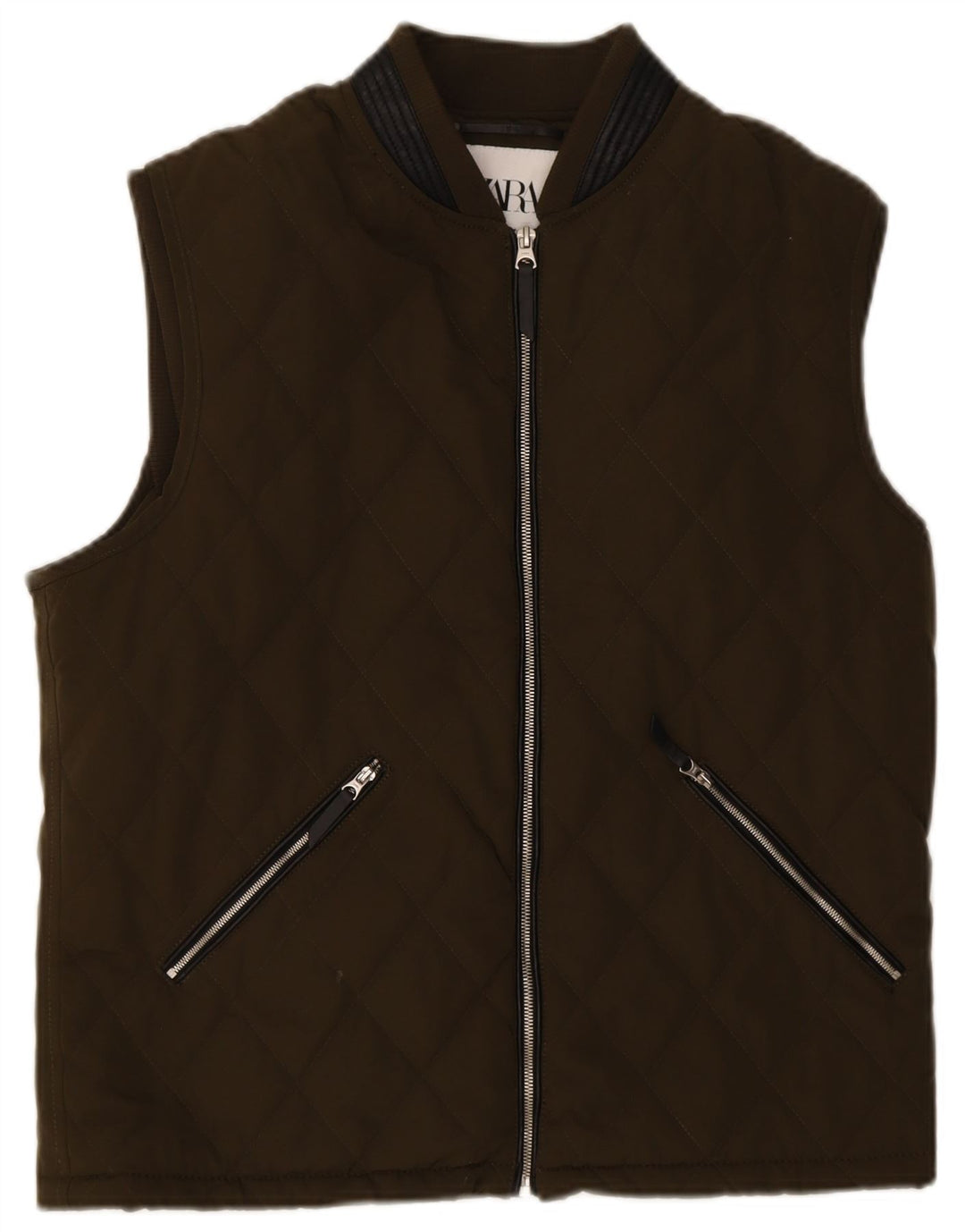 Gilet matlasat pentru bărbați Zara UK 40, mare, kaki, poliester