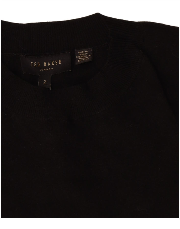 Pulover Ted Baker pentru damă, cu grafică, cu decolteu, mărimea 2, negru