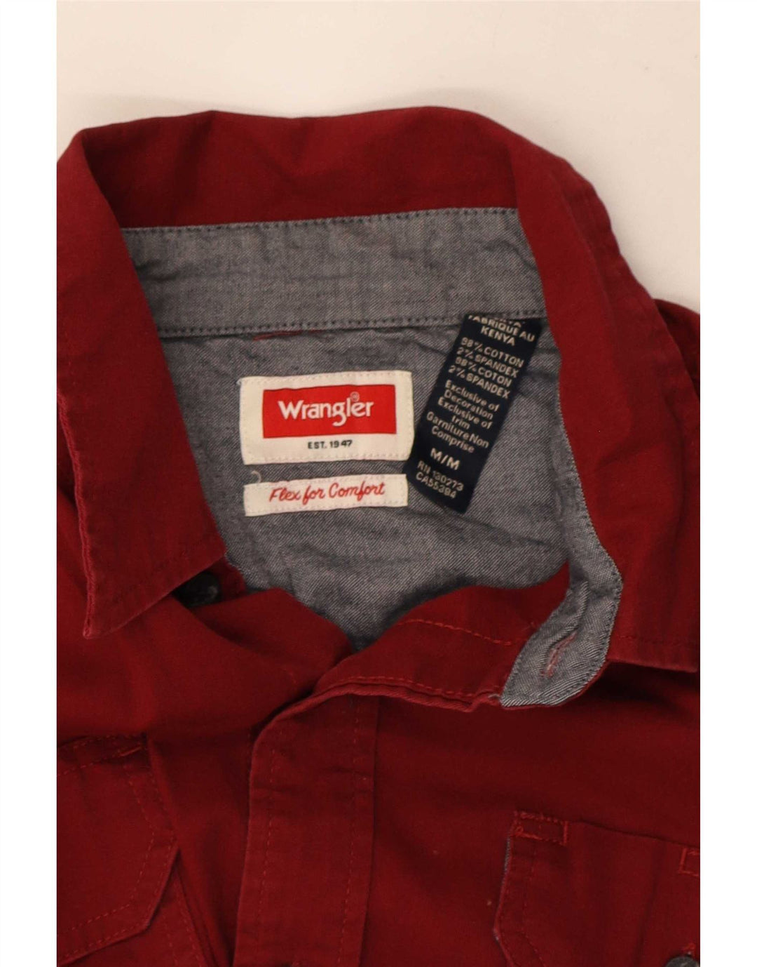 Cămașă pentru bărbați Wrangler cu mânecă scurtă, bumbac mediu burgundy