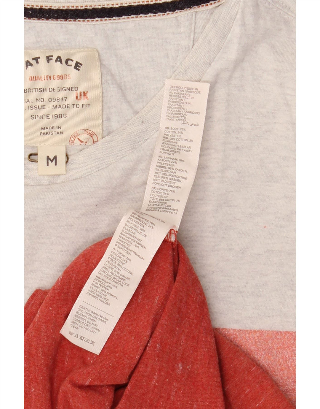 FAT FACE Tricou pentru bărbați Top Medium Red Colorblock Bumbac