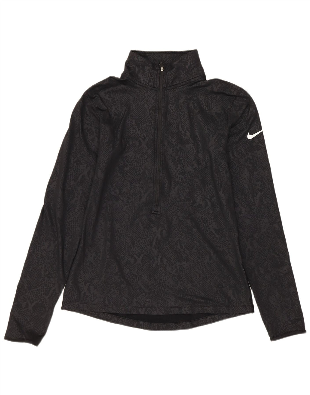 Top de trening NIKE Dri Fit Pullover pentru femei UK 12 Medium Black Animal Print
