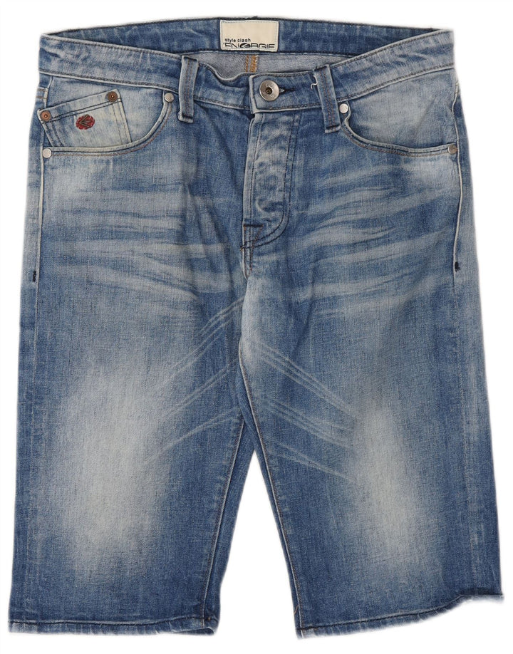 Pantaloni scurți din denim pentru bărbați Energie W32, bumbac albastru mediu