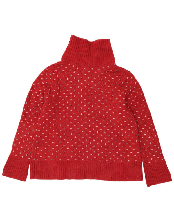 Pulover cardigan pentru femei Eddie Bauer UK 18 XL Bumbac Fair Isle roșu
