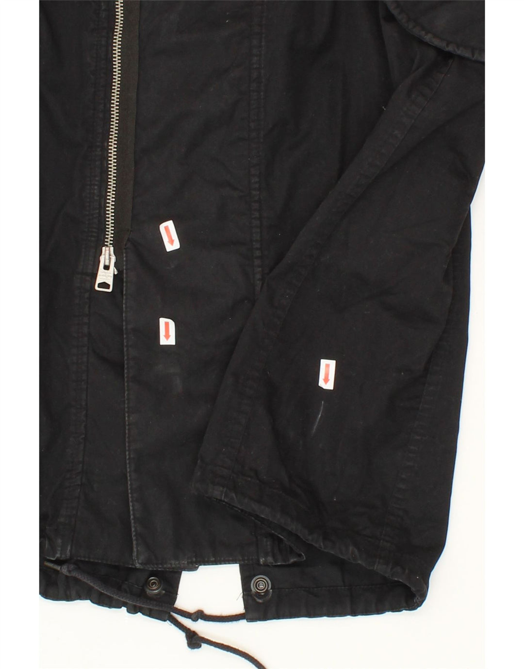 ALL SAINTS Womens Hooded Parka Jacket UK 10 Small Black Cotton Vintage All Saints and Second-Hand All Saints from Messina Hembry 