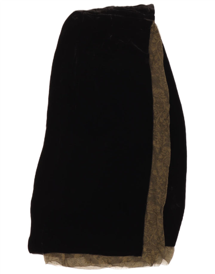 Aspesi Womens Maxi Wrap Fusta IT 42 Medium W26 Black Paisley Viscose