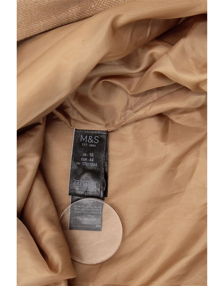 Pardesiu pentru femei Marks & Spencer UK 16, lână mare, bej, în spinare