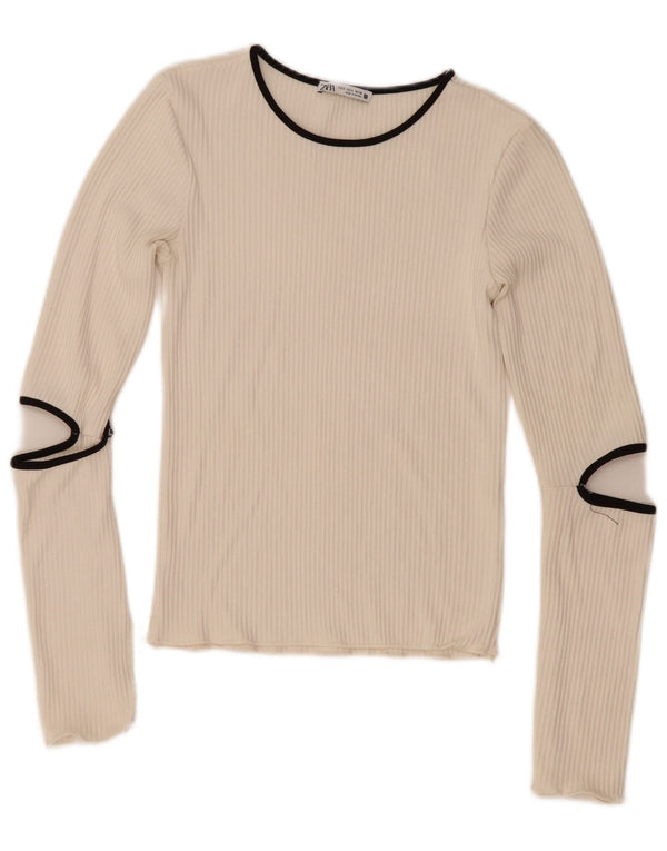 Top femeie Zara cu mânecă lungă UK 8 Small White