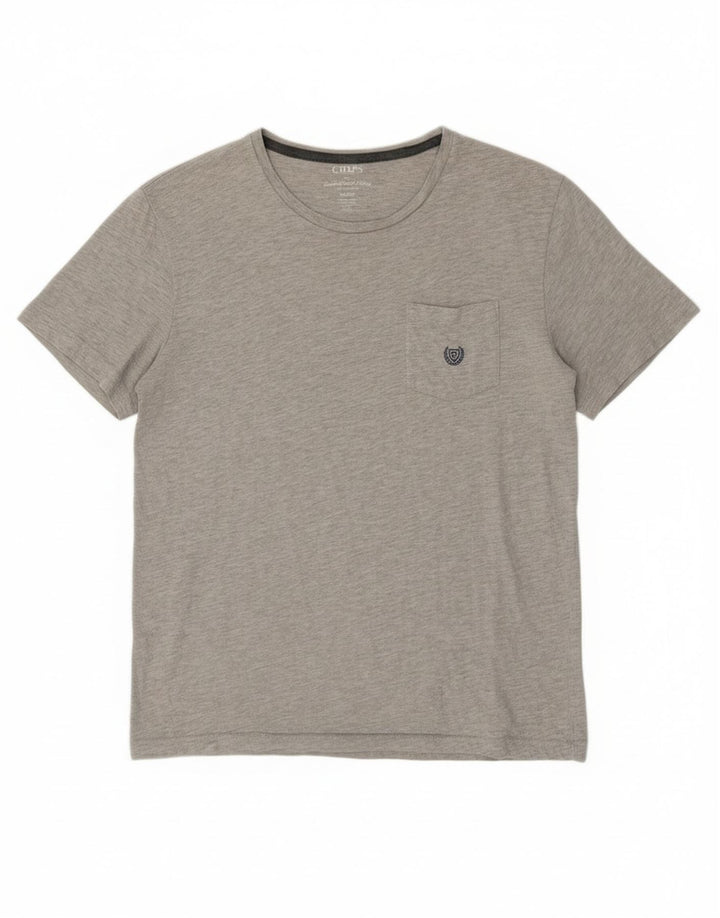 Tricou pentru femei Chaps Top din bumbac gri mediu