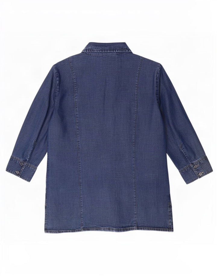 Cămașă din denim pentru femei Marks & Spencer cu mâneci 3/4 UK 12 Medium Blue Lyocell
