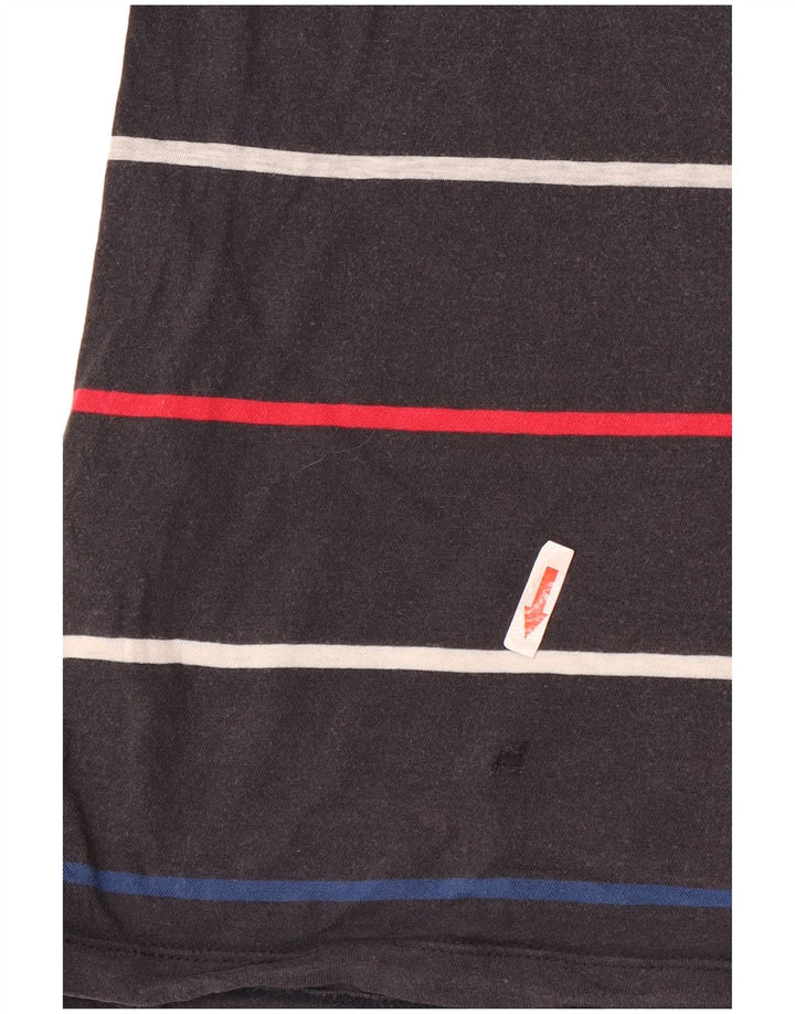 GANT Tricou pentru bărbați Top mare, gri, cu dungi din bumbac
