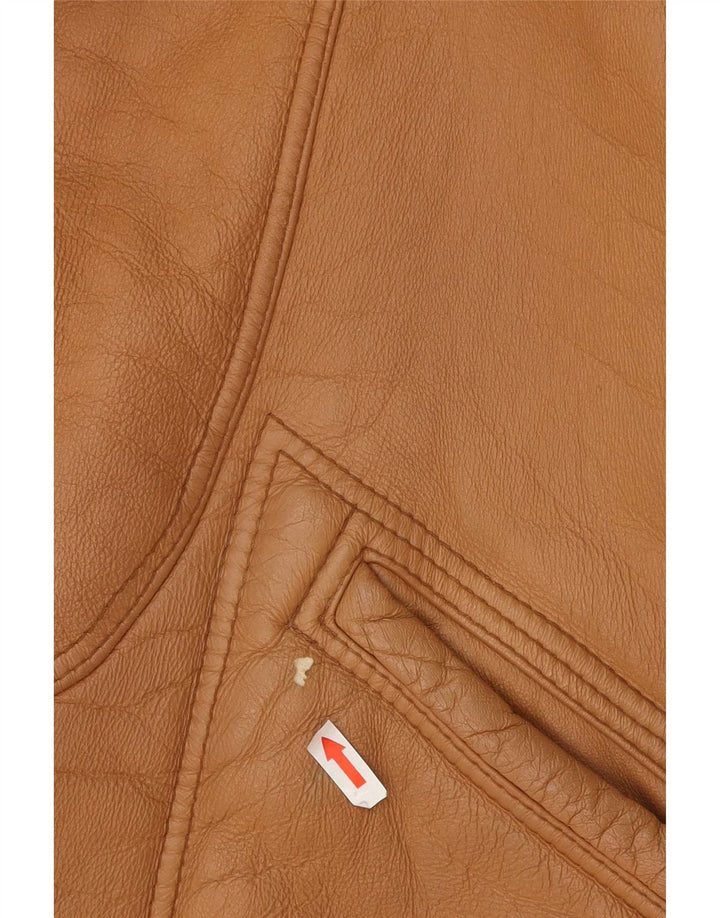 Jachetă vintage pentru bărbați din shearling UK 40 mare maro
